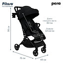 PITUSO коляска детская PERA (прогулочная)Black New/рама carbon/PU, фото 4