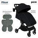 PITUSO коляска детская PERA (прогулочная)Black New/рама carbon/PU, фото 9