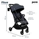 PITUSO коляска детская PERA (прогулочная)Graphite/рама carbon/PU, фото 5