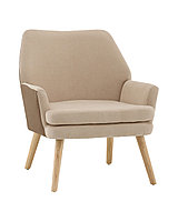 Кресло Harwi бежевый с коричневой экокожей деревянные ножки