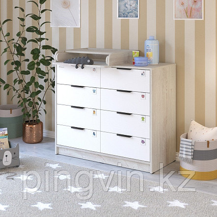 PITUSO Комод серия Kids Optimum ЛДСП Сосна касцина-белый премиум, фото 1