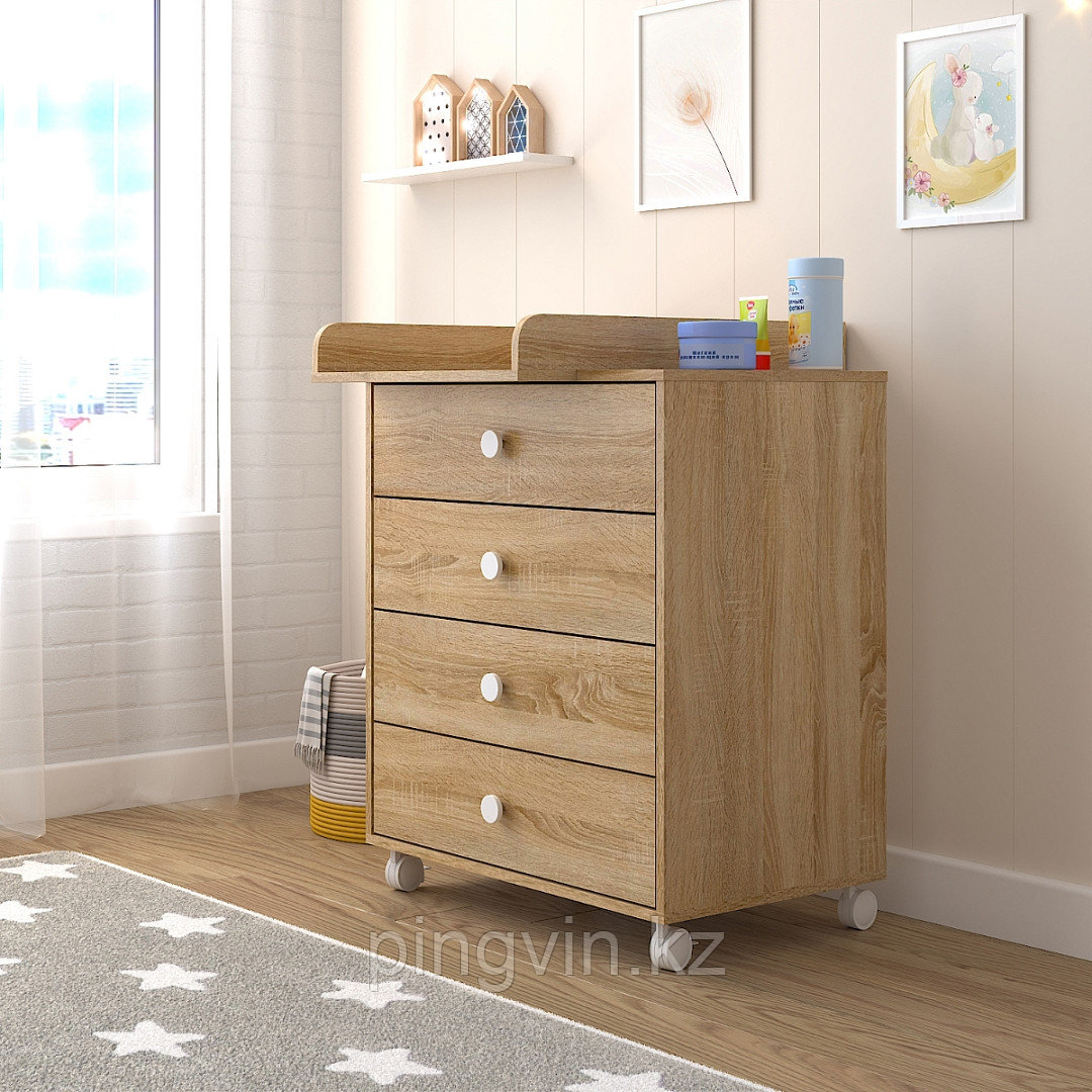PITUSO Комод серия Kids Pituso Rolf (колесо) Дуб сонома, фото 1