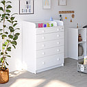 PITUSO Комод раскладной TAUN (5 ящ) Белый Аляска-белый, фото 2