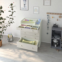 PITUSO Комод  раскладной TAUN (5 ящ) Белый премиум-Серый шелк