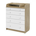 PITUSO Комод раскладной TAUN (5 ящ) Дуб канзас-Белый софт, фото 2