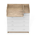 PITUSO Комод раскладной TAUN (5 ящ) Дуб канзас-Белый софт, фото 4