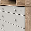 PITUSO Комод раскладной TAUN (5 ящ) Дуб канзас-Серый шелк, фото 4