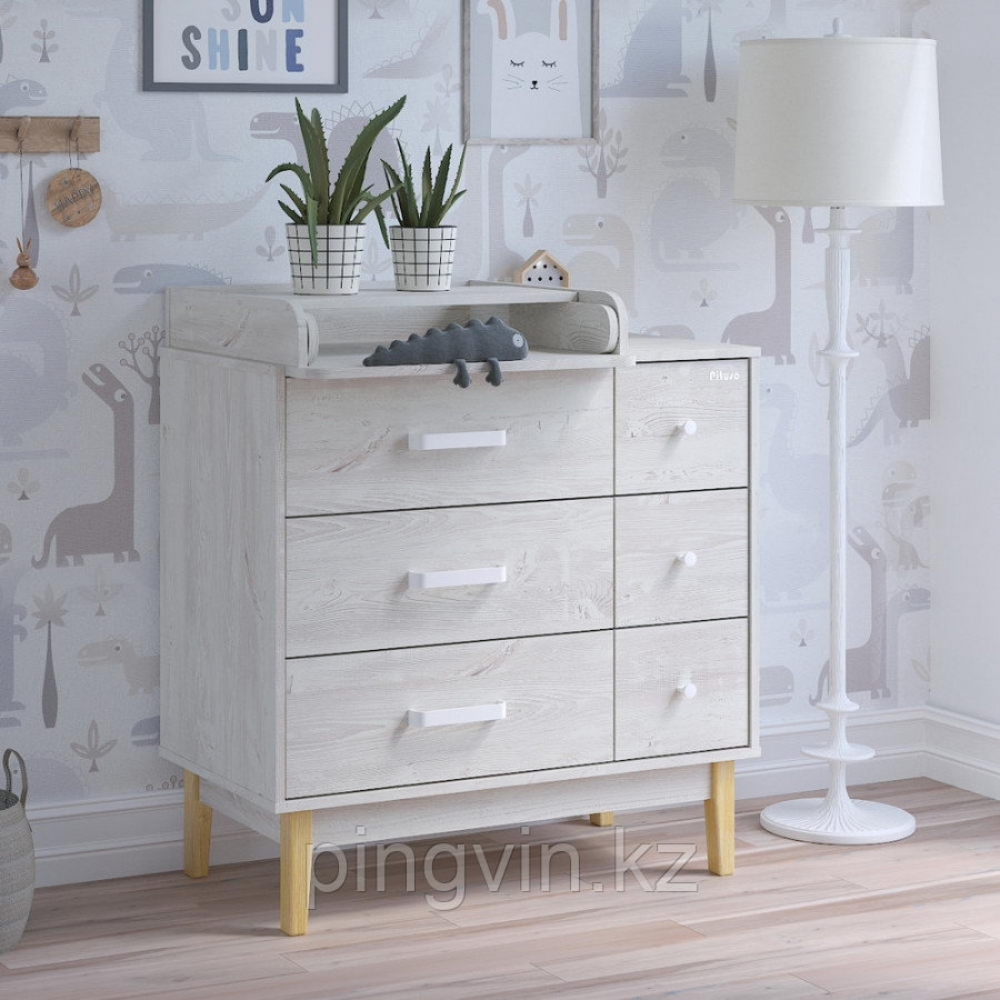 PITUSO Комод серия Kids Vintage Premium ЛДСП Сосна касцина 6 ящиков, фото 1