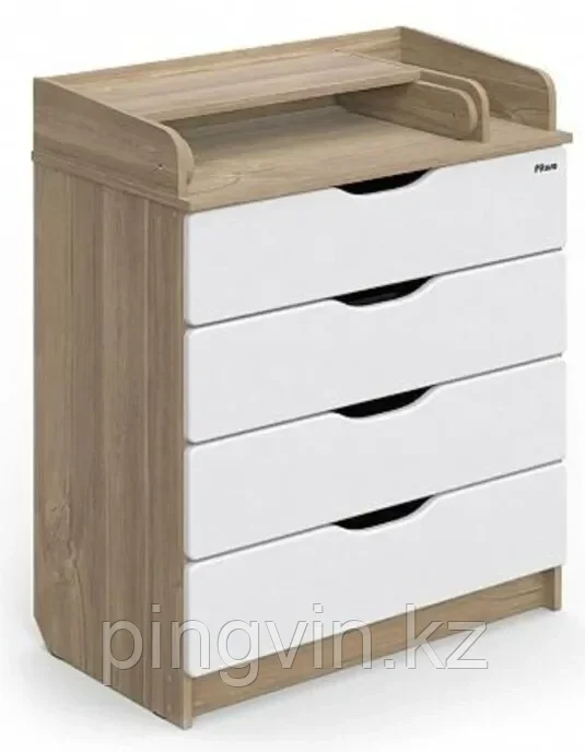 PITUSO Комод раскладной Wood/ 804 ПВХ  с шариковыми направляющими Дуб канзас, 4 ящика, фото 1