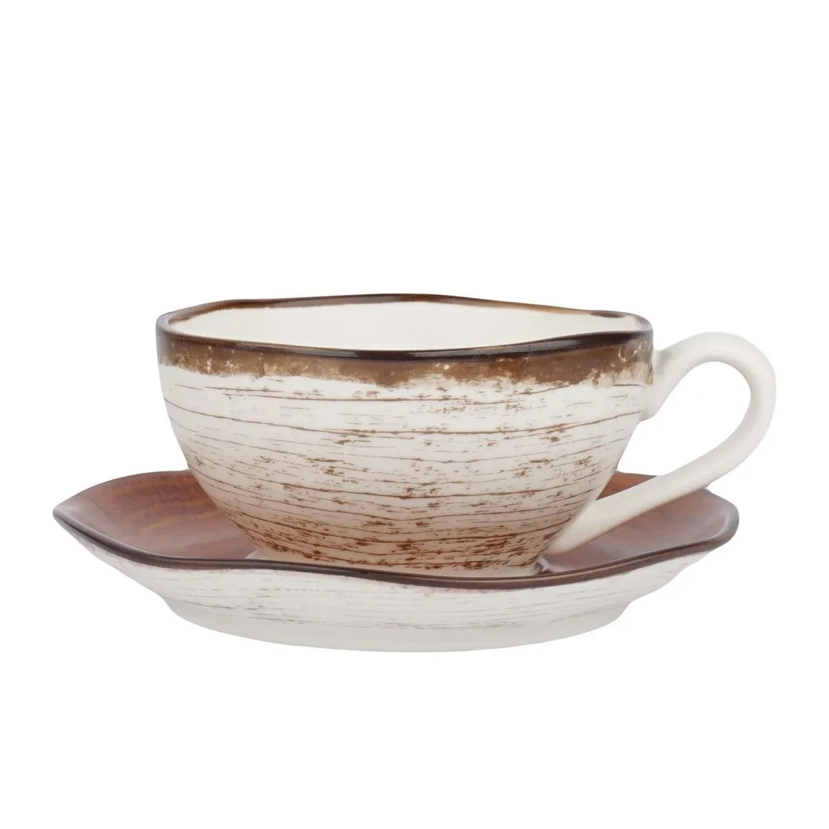 Пара чайная 230 мл, d=10см, фарфор P.L. cерия WOOD-FUSION, фото 1