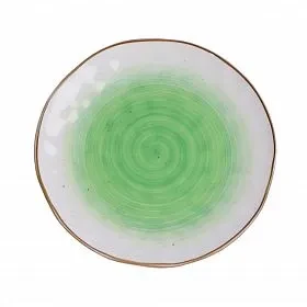 Тарелка круглая d=19 см,фарфор,зеленый цвет The Sun P.L., фото 1