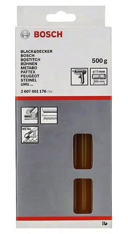 Bosch Ø 11x200 мм Набор желтых стержней для клеевого пистолета, фото 1