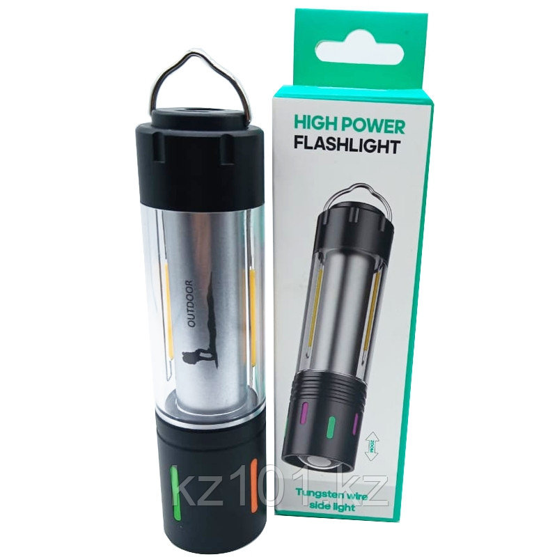 Фонарь универсальный High Power Flashlight ZJ-801 с боковой подсветкой и зарядкой Type-C, фото 1