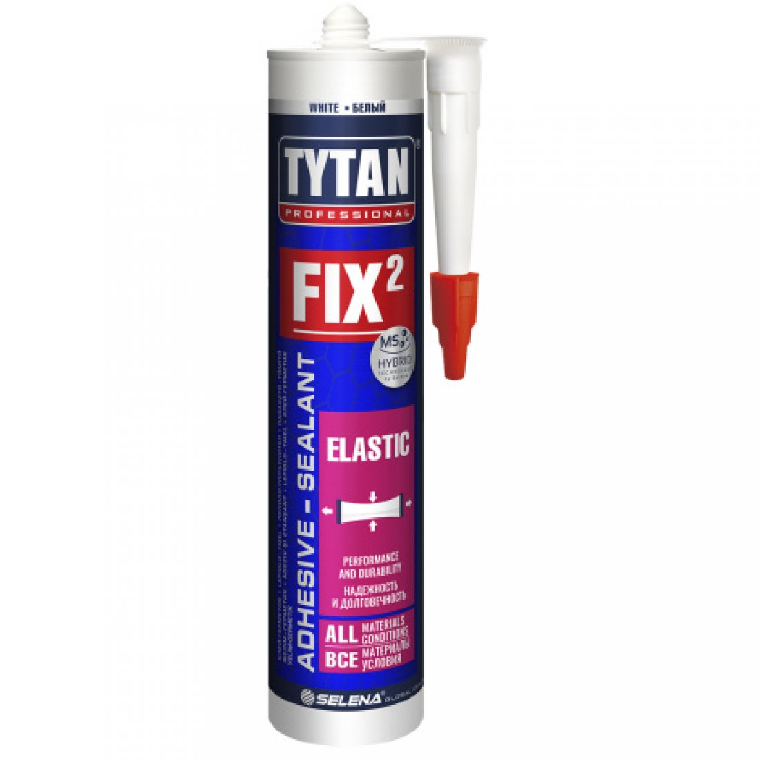 Клей монтажный Tytan Professional Fix2 Elastic, 290 мл, Белый