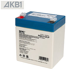 Аккумуляторная батарея SVC PQ4.5-12/LP ( 12В 4.5 Ач | ШхГхВ, мм, 90х70х101 | Масса (± 3%), 1.7 кг )