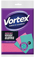Салфетка вискозная 34х45см 5шт Vortex Super Soft 0107