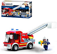 Конструктор SLUBAN Конструктор серия Пожарная машина, деталей 136 шт