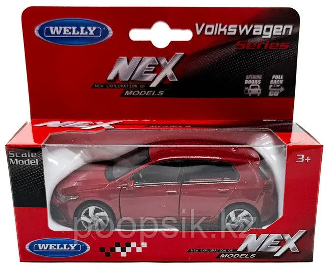 Машина Welly Volkswagen Golf 8 GTI красный