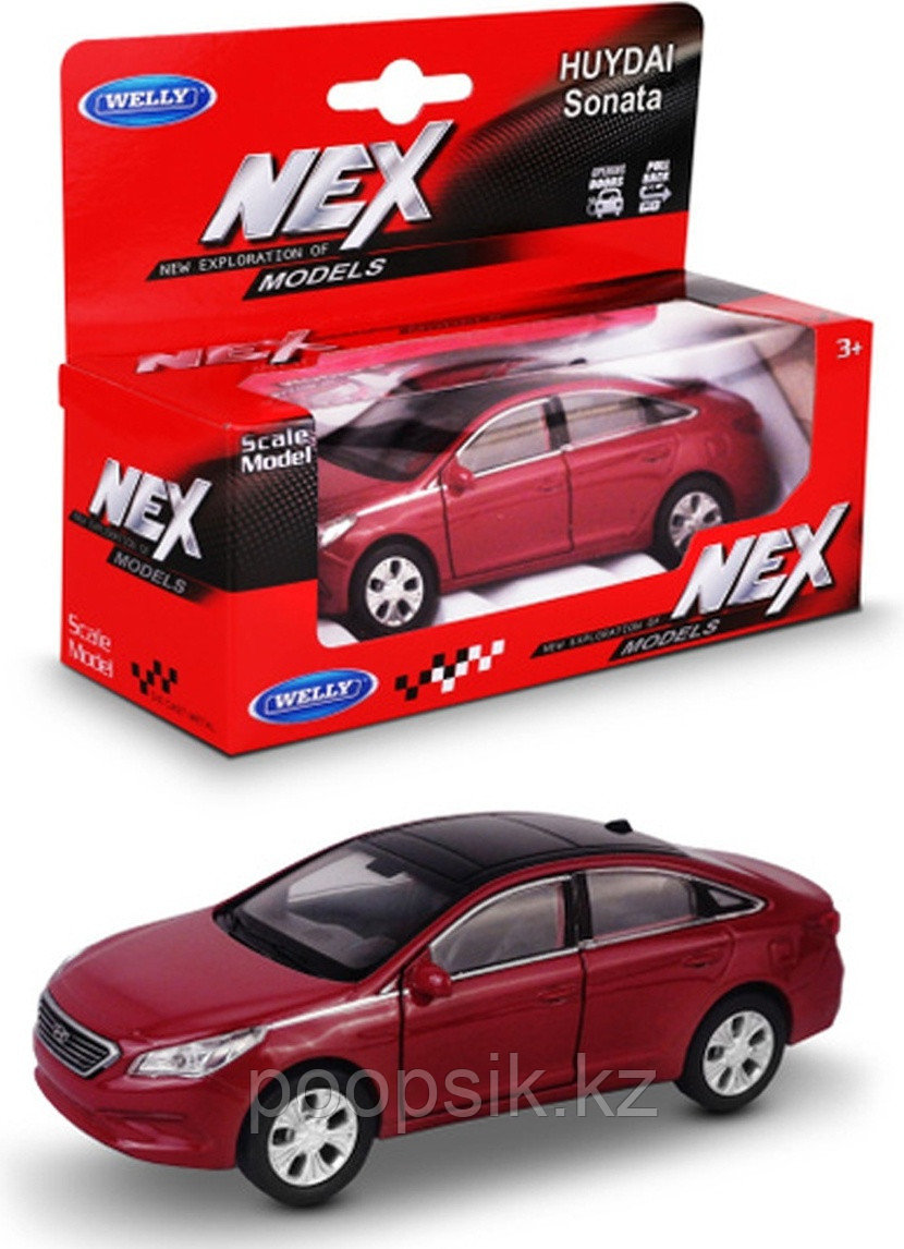 Welly Hyundai Sonata 43717W, металл, пластик, бордовый