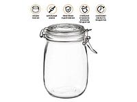 Банка для сыпучих продуктов стеклянная WECKER (Веккер) 1000 мл, PERFECTO LINEA