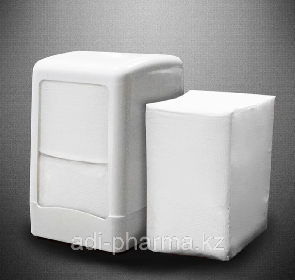 Салфетки для диспенсера L-укладка, 100 шт, двухслойные, белые, 100% целлюлоза, фото 1