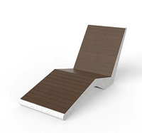 Скамейка из композитного мраморного камня JOTA, c настилом ДПК, модель LOUNGE