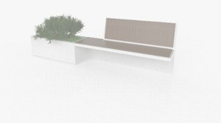 Скамейка из композитного мраморного камня JOTA, c настилом ДПК, модель URBAN BENCH DUO, фото 1