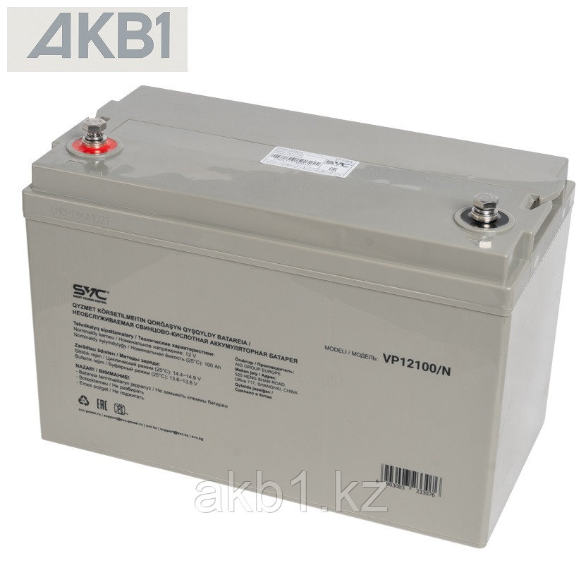 Аккумуляторная батарея SVC VP12100/N ( 12В 100 Ач | ШхГхВ, мм, 330х171х220 | Масса (± 3%), 30 кг ), фото 1