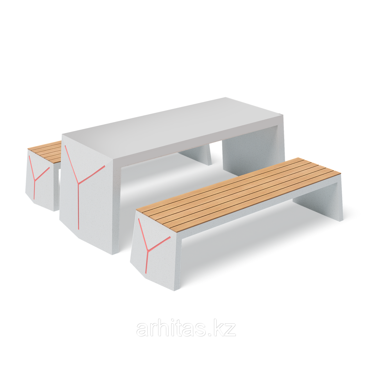 Уличный стол из композитного мраморного камня Y, фото 1