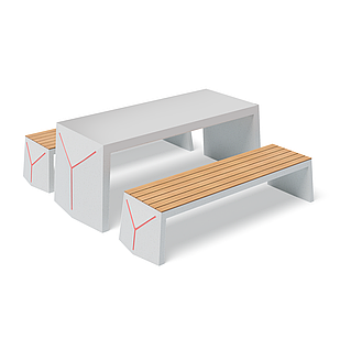 Уличный стол из композитного мраморного камня Y