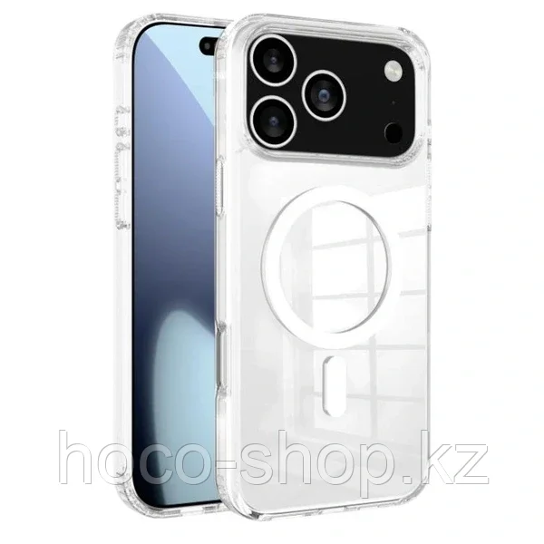 Чехол для iPhone 17 Pro Max прозрачный с MagSafe, фото 1