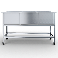 Ванна моечная сварная 3 емкости 1700х630х850