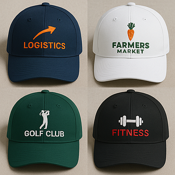 Вышивка логотипов на кепках, бейсболках