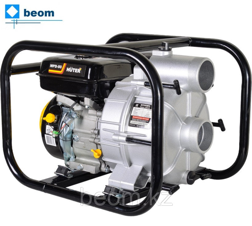 Мотопомпа Huter MPD-80 (Ø 80 мм | л/мин 1300 | л.с.7 | Высота напора, м 32 | Глубина, м 8 | для грязной воды), фото 1
