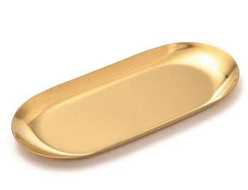 Лоток металлический овал (золото)