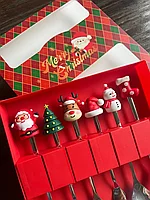 Набор столовых ложек и вилок с фигурками Новогодний 6 предметов