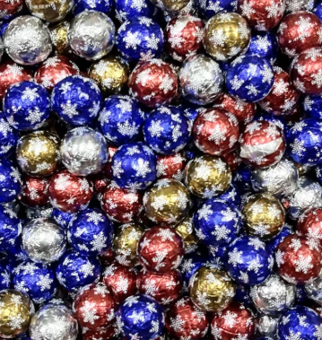 Шоколадные шарики Разноцветные со снежинкой 200 гр (Ф)