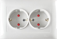 Розетка Заря встраиваемая ВГ-11 двойная с/з, с защитными шторками, &#34;Заря&#34;, электрический