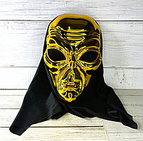 Маска для Хэллоуина инопланетянин с капюшоном золотой