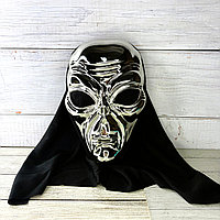 Маска для Хэллоуина инопланетянин с капюшоном серебристый