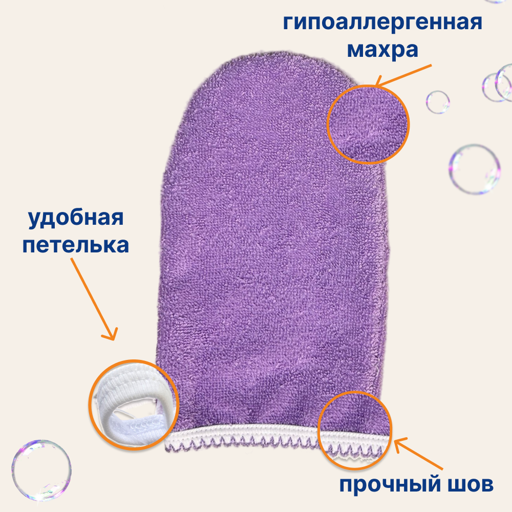 Мочалка-рукавичка для детей 0+, микрофибра Uviton, фото 1
