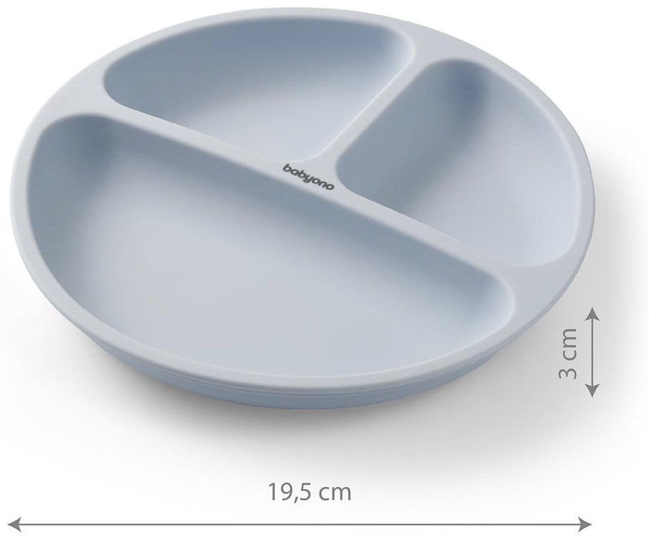 Тарелка с присоской 6+ BabyОno, пластик BPA-free, фото 1