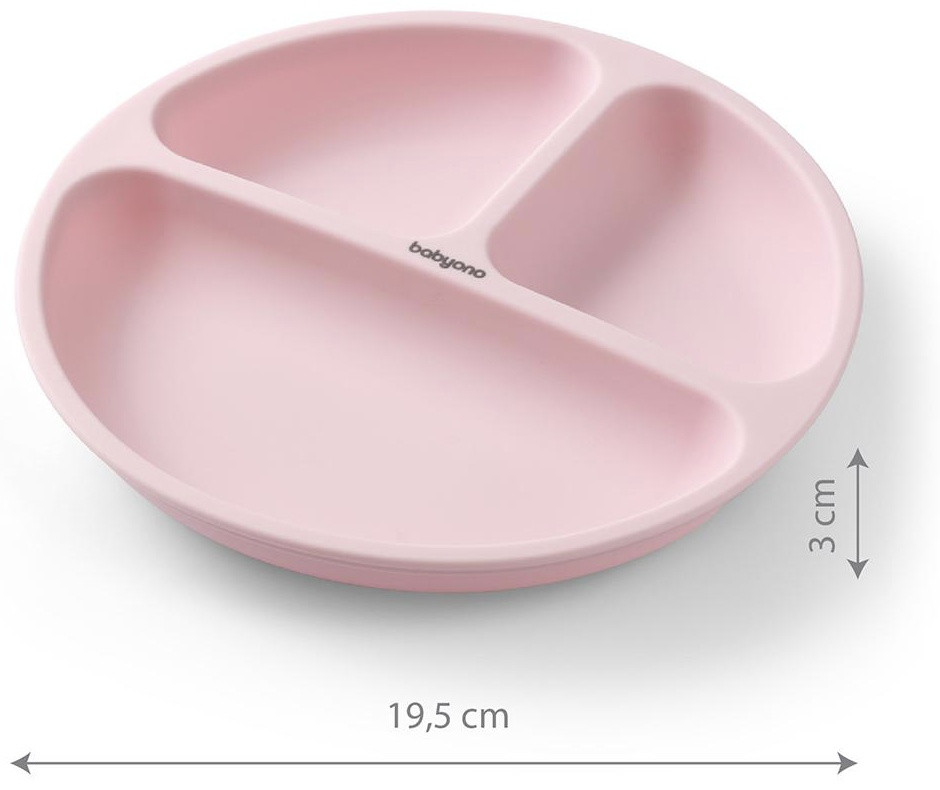 Тарелка с присоской 6+ BabyОno, пластик BPA-free, фото 1