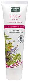 Крем для снятия усталости и отечности с чередой, камфорным маслом и серебром крем для ног 100 мл Domix Green