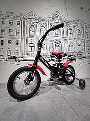 Детский двухколесный велосипед "Skillmax" 12" колеса. С боковыми колесами и крыльями.