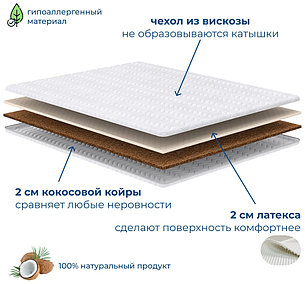 Топпер Kerege Double Cocos-Latex , 100x190x6 см, фото 2