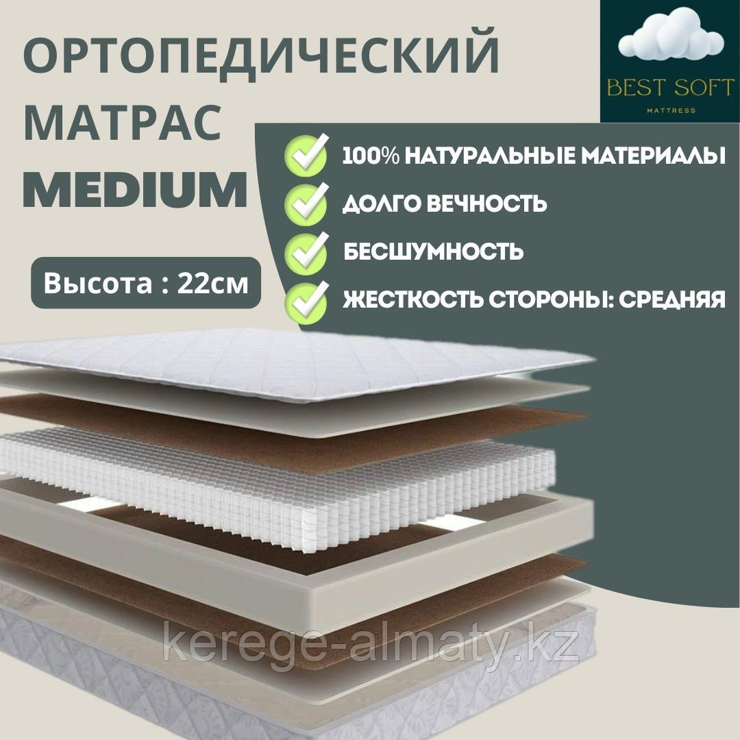 Матрас Best soft Medium , 190x200x22 см, чехол вискоза, жаккард