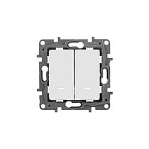 Выключатель двухклавишный с подсветкой Legrand Etika 10 A 250 В белый