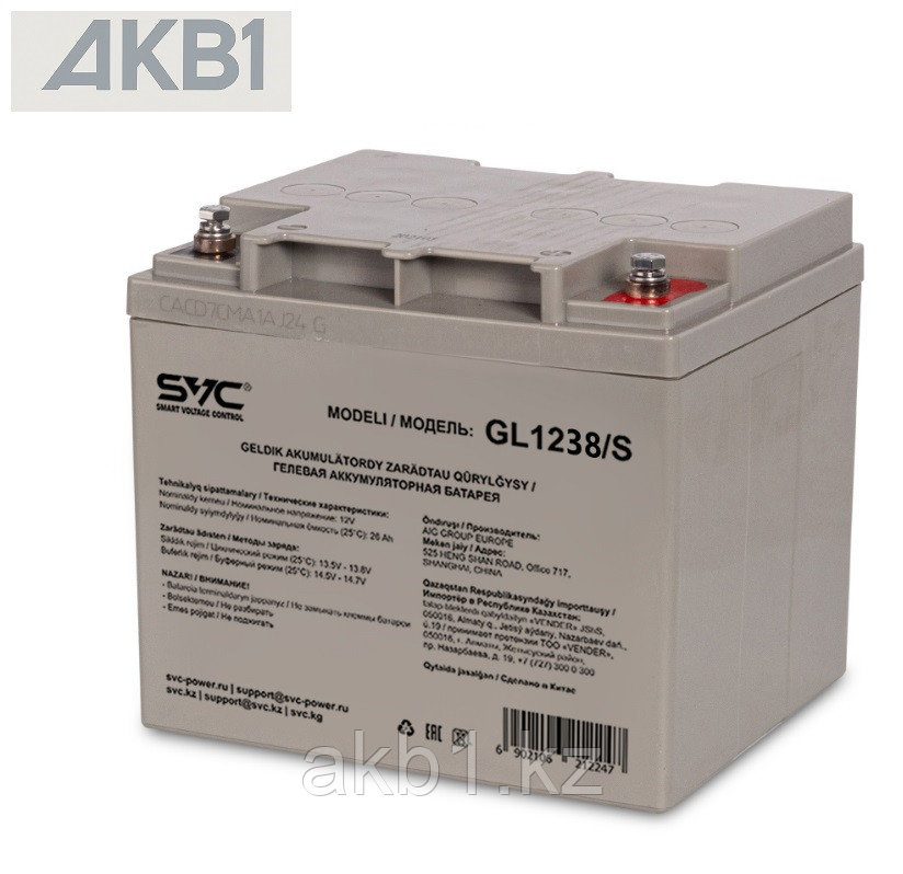 Аккумуляторная батарея SVC GL1238/S ( 12В 38 Ач | ШхГхВ, мм, 197*165*170 | Масса (± 3%), 12.05 кг ), фото 1