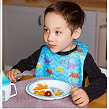 Нагрудник 6+ непромокаемый UVITON, пищевой силикон, фото 3